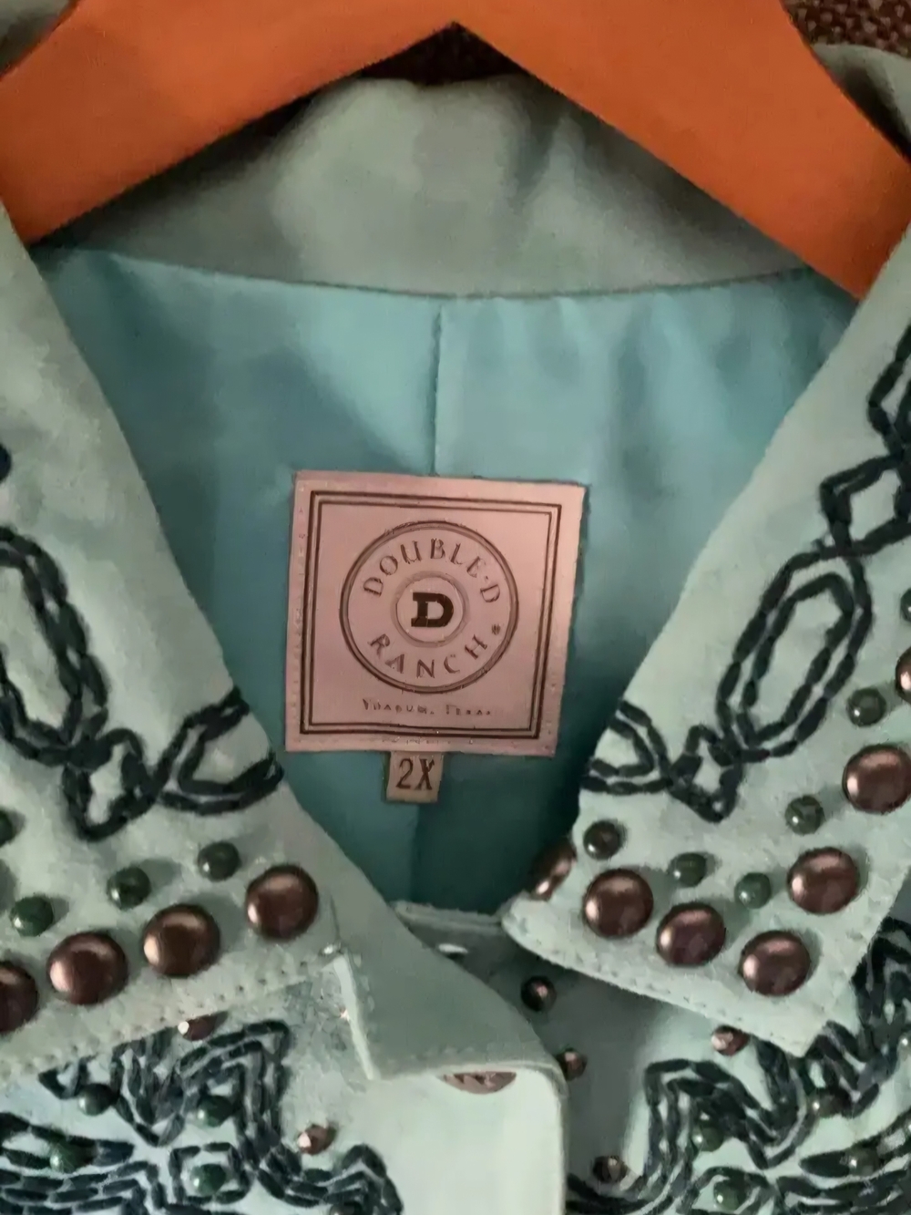 2X Unworn Double D Ranchwear 'Outside Boys' Turquoise Jacket - Picture 5 of 6